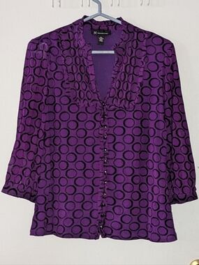 INC International Concepts Purple Blouse XL